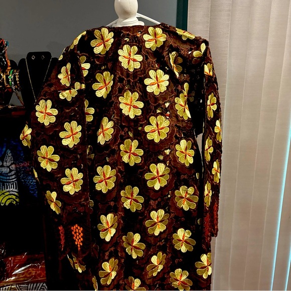 VTG African Nigeria Dashiki Kaftan Top Shirt and Pant Men & Womens Lace - Picture 6 of 9